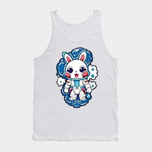 Space bunny with blue smoke Tank Top